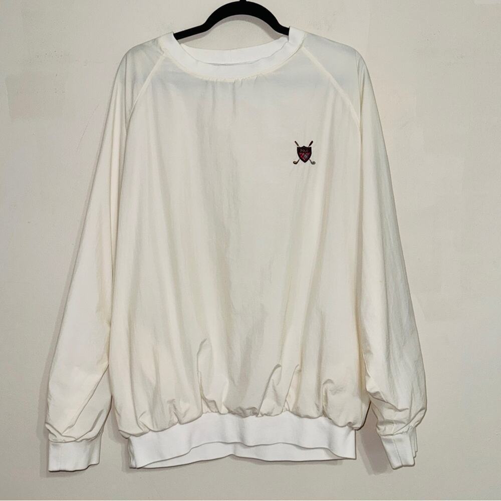 Polo Ralph Lauren Golf Vintage Mens Pullover Windbreaker Logo White Size M
